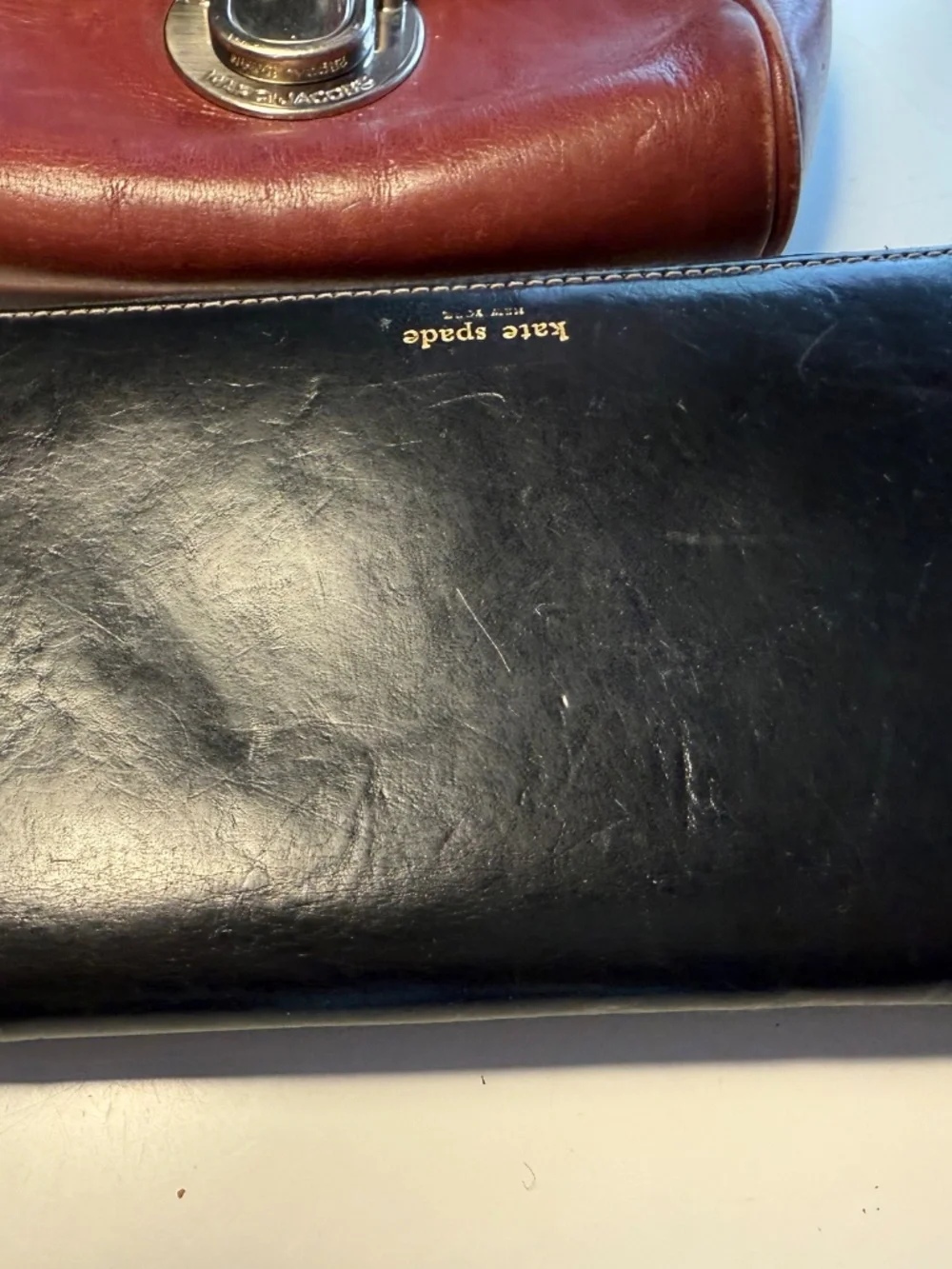 Black Leather Zip Around Kate Spade Wallet
